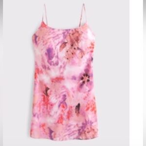 Women's Scoopneck Slip Mini Dress Abercrombie & Fitch Pink and Purple Floral